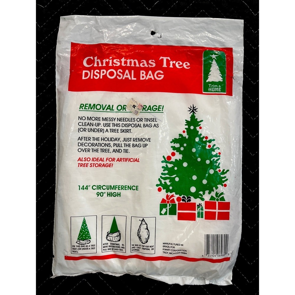 Vintage Trim A Home Christmas Tree Disposal Bag 90"H x 144" Circumference NEW
